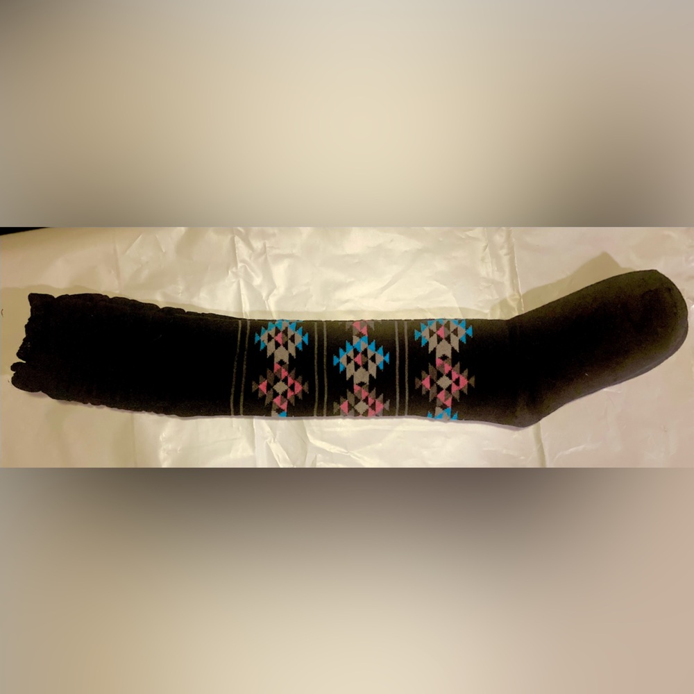 Patterned Black Socks
